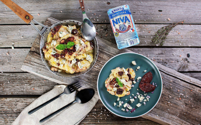 Gnocchi s Jihočeskou nivou a slaninou