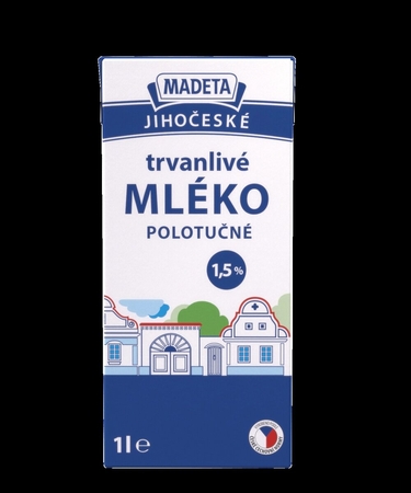 Jihočeské mlieko trvanlivé polotučné 1,5% 1_l